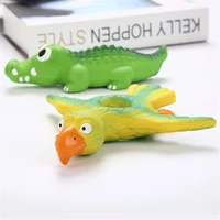 funny bird crocodile pattern design latex chew dog toy animal pet squeak toys wear resistant and bite resistant pet molar toy