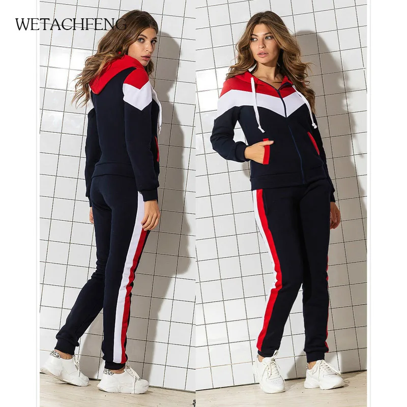 Женская одежда 2020 розовый спортивный костюм в полоску свитшот укороченный топ на