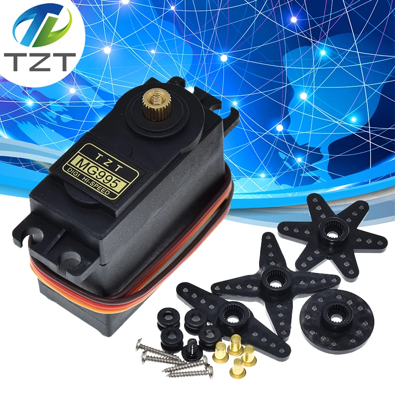 Сервоприводы TZT MG995 55g цифровой металлический механизм rc автомобиль робот