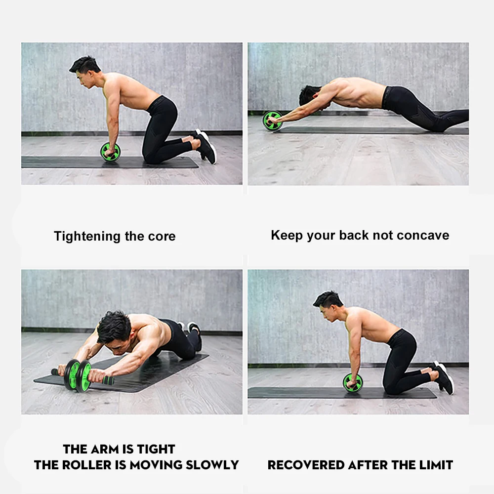 SKDK Abdominal Wheel Abs Workout Ab Exercise Equipment with Mat Arm Waist Leg Gym Muscle Trainer 1PC | Спорт и развлечения