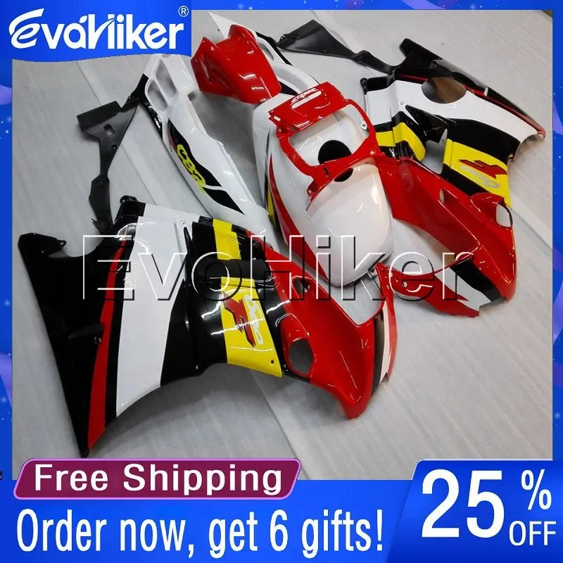 

Custom motorcycle fairing for CBR600F2 1991 1992 1993 1994 ABS plastic motor panels kit red yellow white+gifts