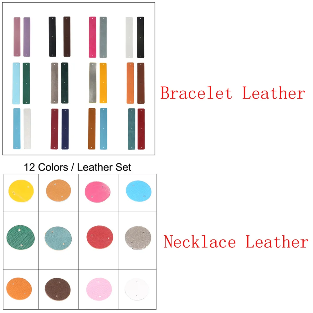 Cremo Interchangeable Leather Necklace Bracelets set Manchette Femme Leaf Necklace Bangle Stianless Steel Jewelry Christmas Gift