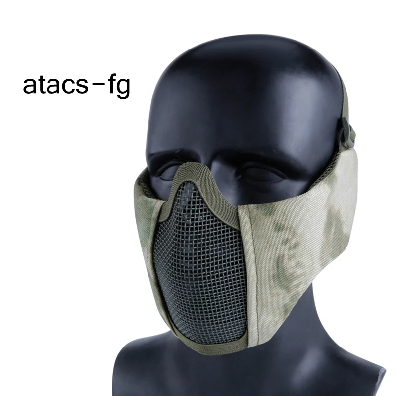 atacs-fg Тактические охотничьи маски защита ушей страйкбол Пейнтбол армейские маски ударопрочность стрельба тактические маски - Цвет: atacs-fg