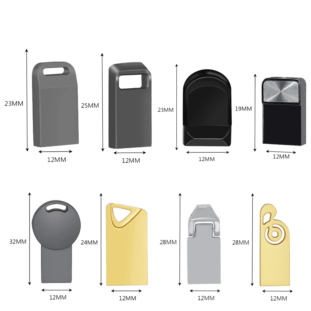 20 шт./лот мини USB 2 0 флэш-накопитель 128 Гб 64 ГБ 32 8 металлический флеш-накопитель