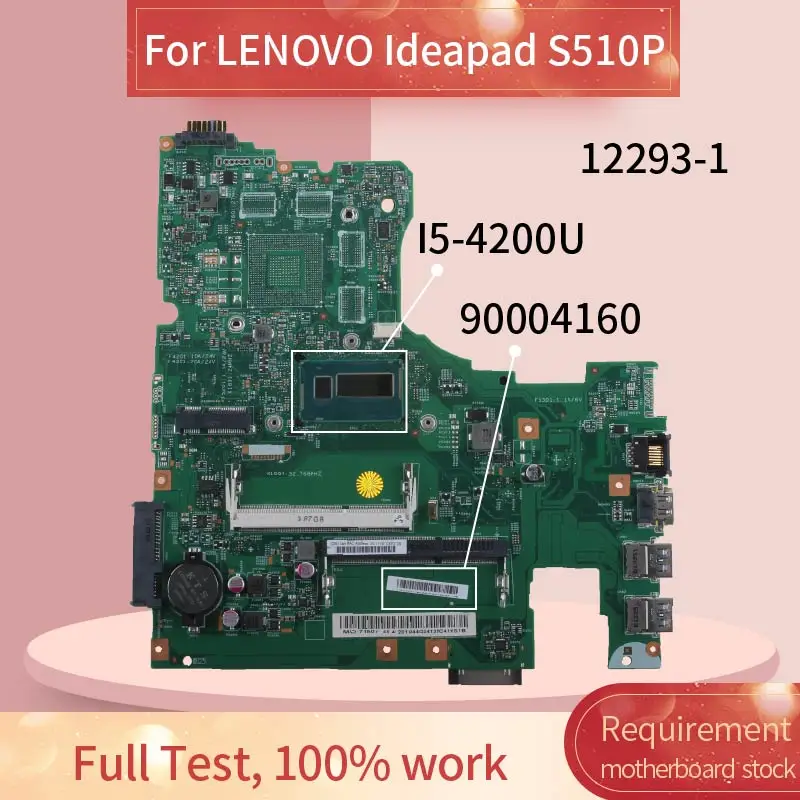 Материнская плата 90004160 для ноутбука LENOVO Ideapad S510P, материнская плата для ноутбука 12293-1 DDR3