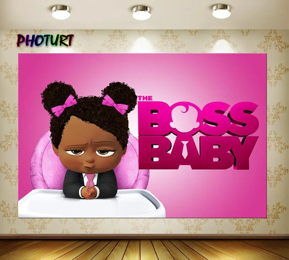 PHOTURT Baby Boss Girl фотофоны Shower 1 й День рождения розовый плакат виниловый реквизит для
