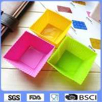 12pcslot square shape silicone muffin cases cake moulds baking pudding jelly molds bakeware cake tool