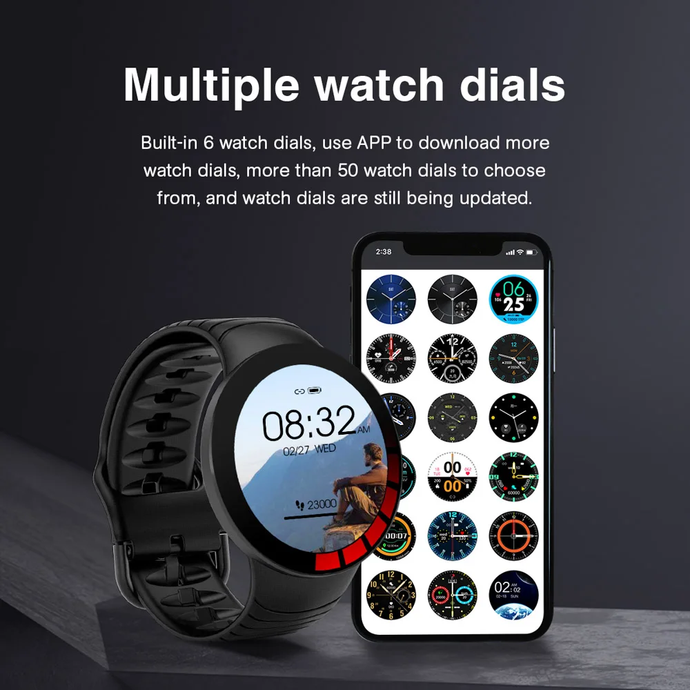 Smart Watch Men Full Touch Screen Custom Watch Dial IP68 Waterproof New  Sports Fitness Tracker