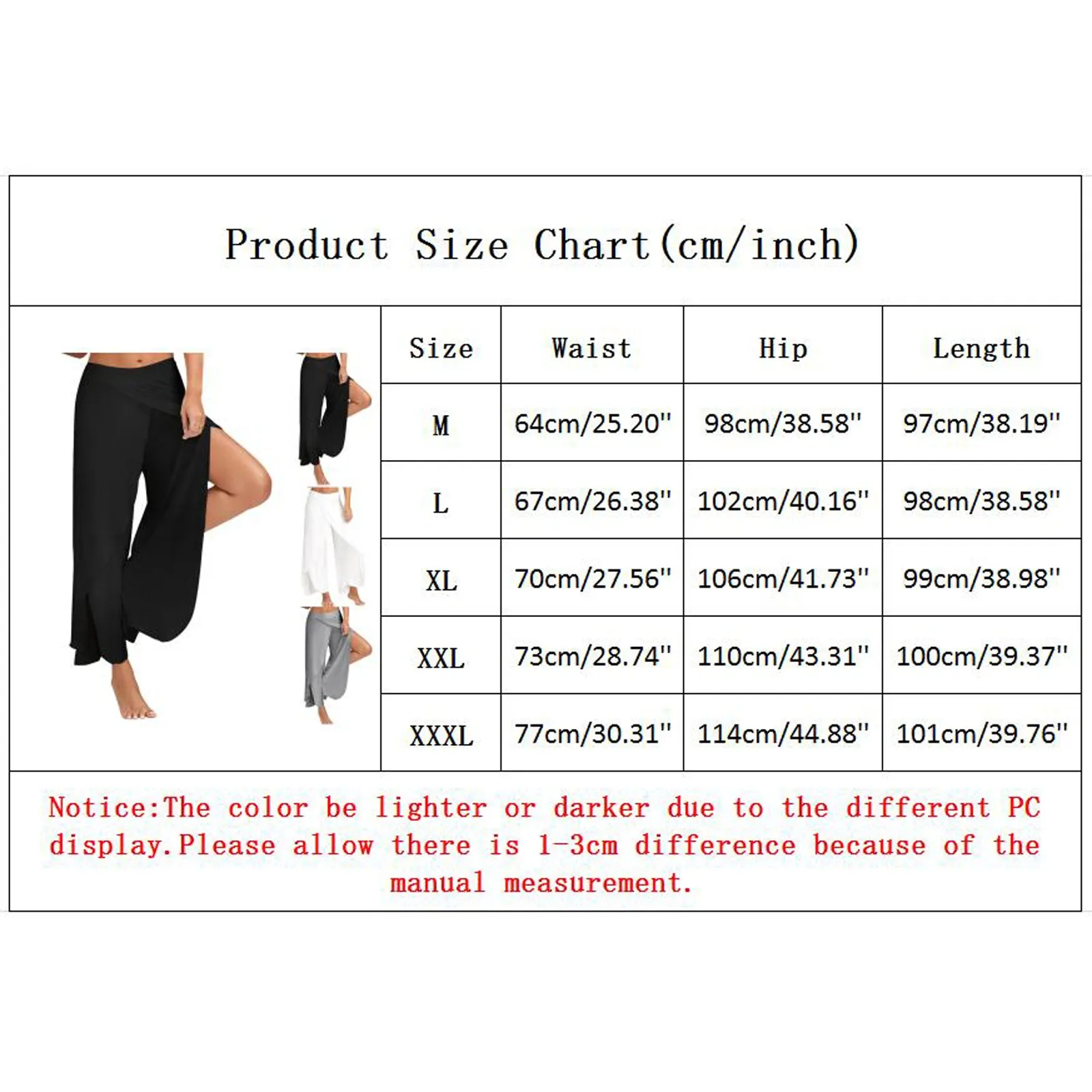 

40# Women Summer Chiffon Irregular Side Pants Women Causal Wide Leg Split Trousers Female Solid Elastic Wasit Loose Pants