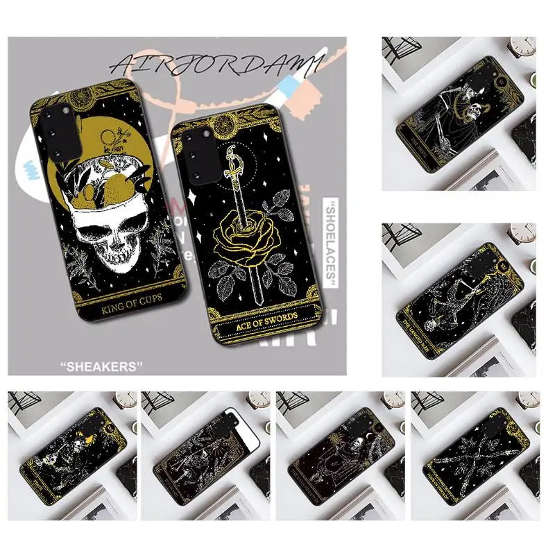 

PENGHUWAN Death Tarot Soft black Phone Case for Samsung S20 plus Ultra S6 S7 edge S8 S9 plus S10 5G