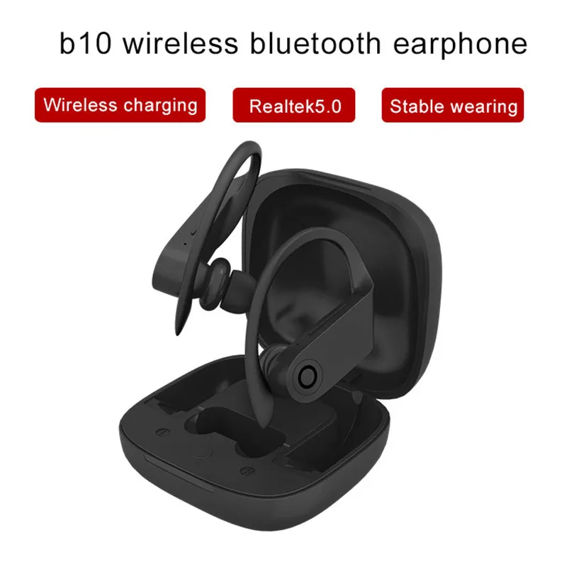 B10 наушники вкладыши TWS Bluetooth 5 0 беспроводной зарядки ушной крючок гарнитуры