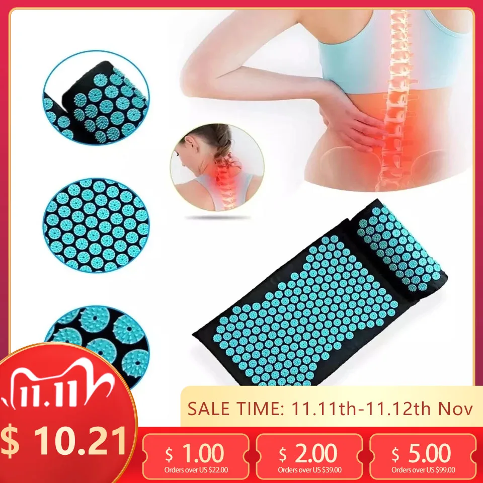 Массажный коврик подушка массажный для йоги снятие стресса боли в спине шипы