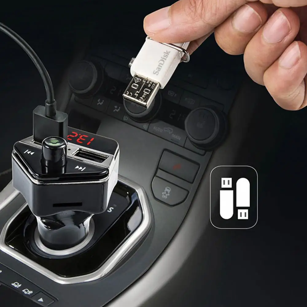 ЖК-комплект беспроводной связи bluetooth для автомобиля fm-передатчик радио плеер Handsfree авто стерео MP3 музыкальный плеер Зарядное устройство для мобильных телефонов
