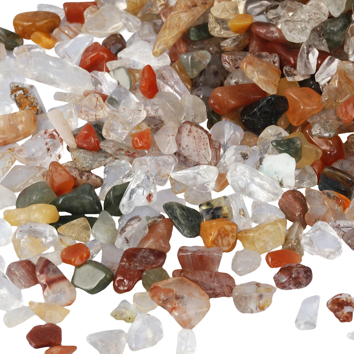 460g Mixed Tumbled Natural Crystal Stone Chips Beads Crushed Pieces Irregular Stones Jewelry Accessory For Making Decoration