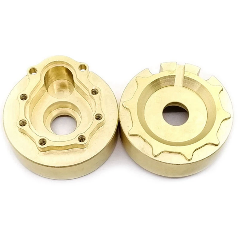

4Pcs Brass Counterweight Balance Weight Tire Portal Drive Housing with 2Pcs Metal Front/Rear Axle Housing Cover