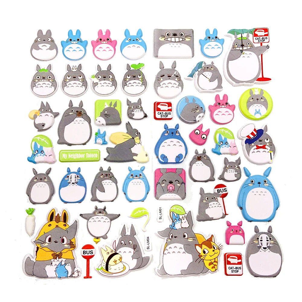 3D пышные светящиеся наклейки мультяшный Кот Тоторо водонепроницаемые игрушки