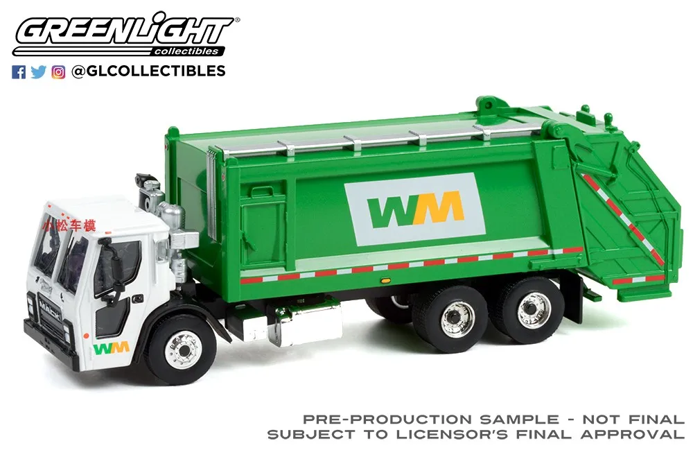 

1:64 GreenLight 2020 LR Rear-loader Garbage Truck - Waste management Collection Metal Die-cast Simulation Model Cars Toys