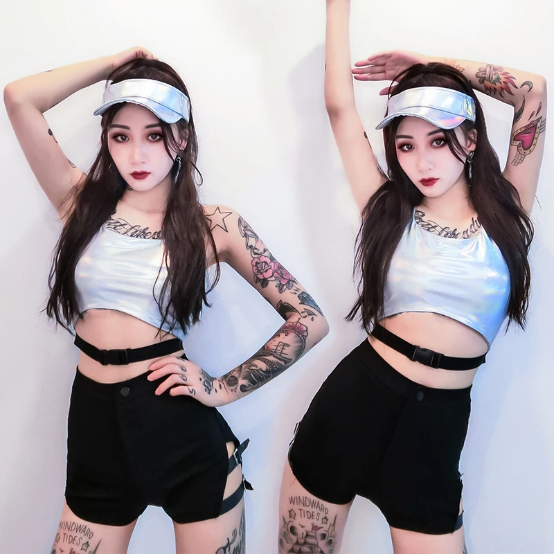 Женский танцевальный костюм в стиле хип хоп для ночных клубов танцевальных