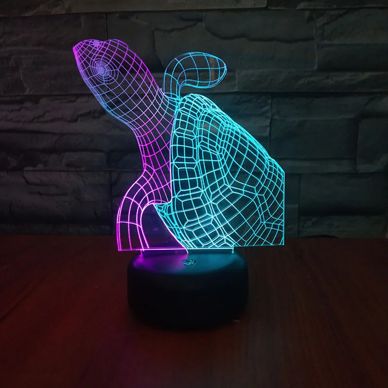 

Sea turtle Arylic 3D Led Lamp 7 Colors Change USB Nightlight Creative Desk Table Lamp Touch Switch Double Color Show Home Decor