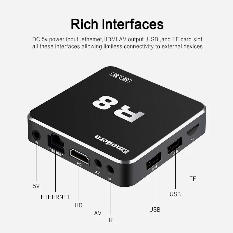 R8 4K 5G High Definition TV Box Android 10.0 Smart TV BOX Support TF Android Box Wifi Bluetooth Media Player Google Set Top Box