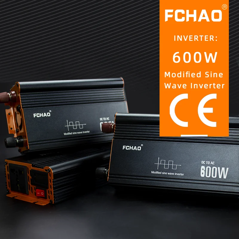 

FCHAO 600W Modified Sine Wave Inverter 12V DC To 220V AC Home Power Voltage Converter Car Accessories LED Display EU US JP Socke
