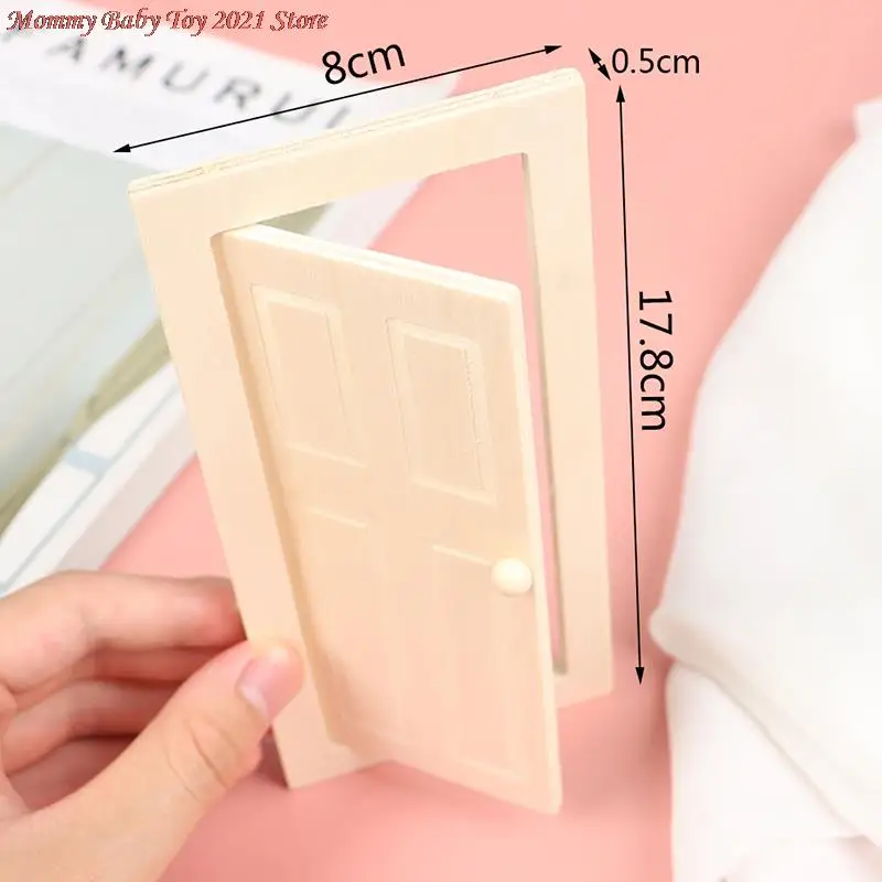 

Hot sale 1/12 Scale Miniature 6 Panel Interior Wooden Door DIY Dollhouse Furniture Doll House Accessories Kids Children Toys