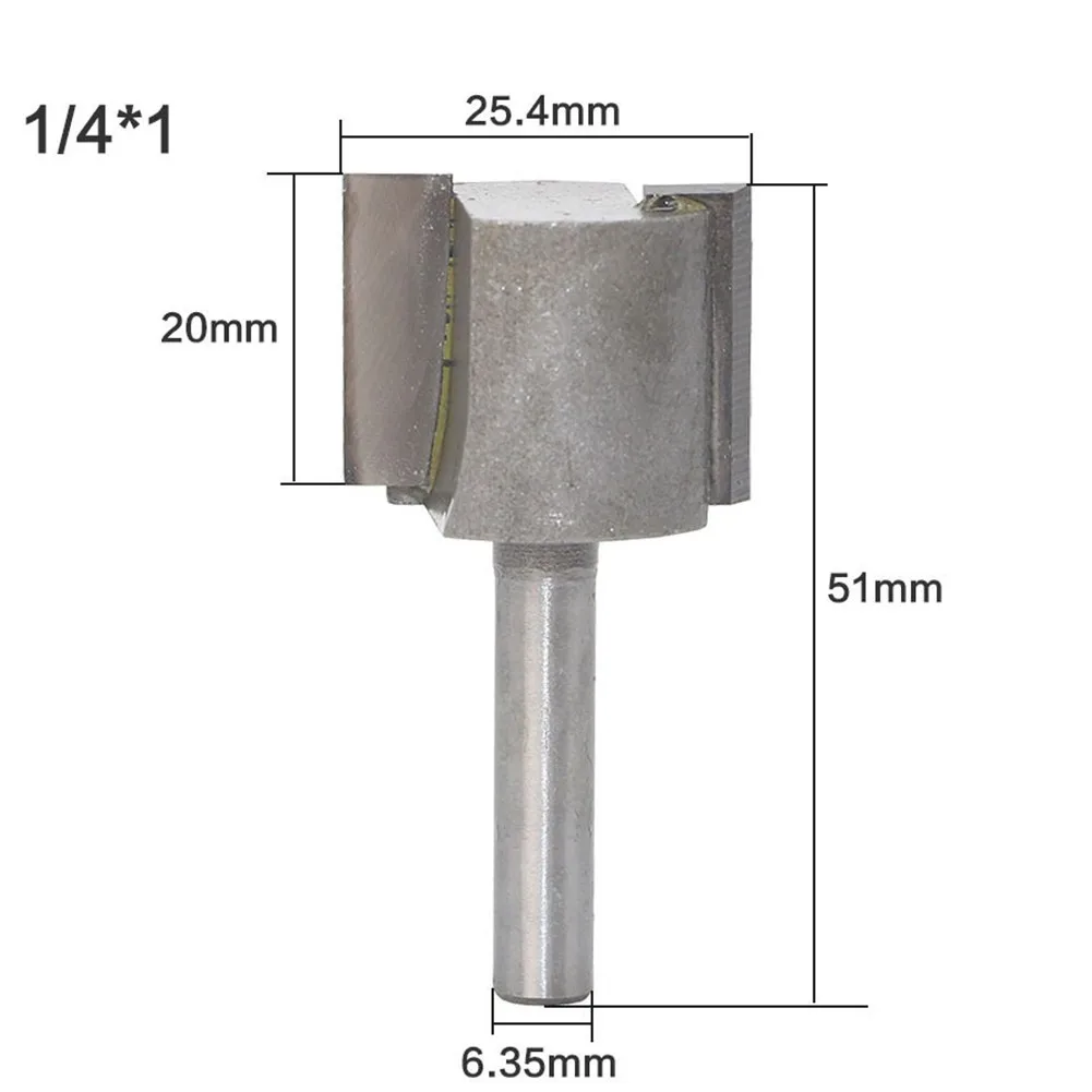  1/4 Inch Shank Router Bit 5/32 3/16 5/8 1 Straight Flute Carbide Tipped Milling Cutter Tungsten Router Bit Power Tools Parts