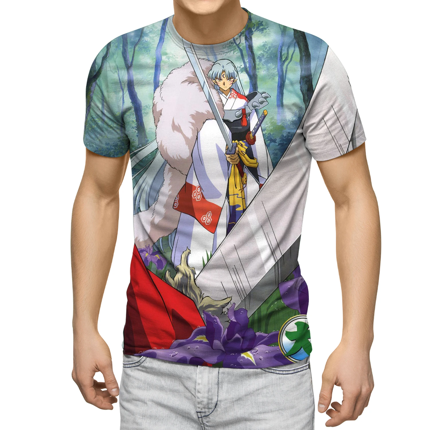 Футболка мужская оверсайз в стиле Харадзюку тенниска с принтом персонажа аниме
