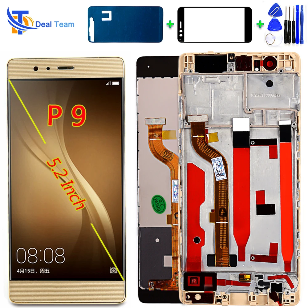 Сделка команда ЖК дисплей для HUAWEI P9 EVA L09 L19 5 2 дюймовый сенсорный экран дигитайзер