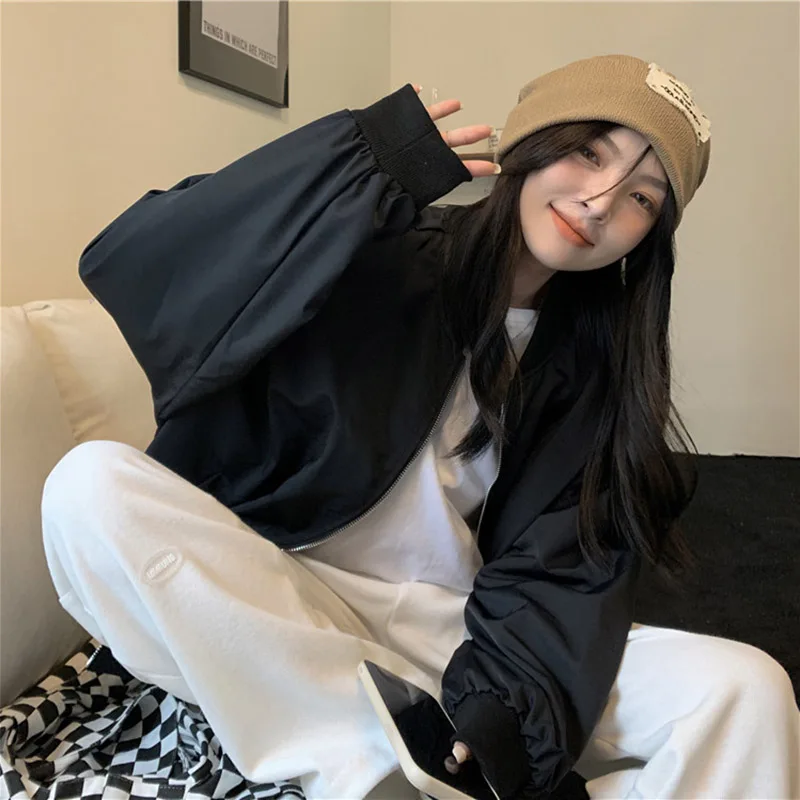 Повседневная бейсбольная униформа в стиле Харадзюку новая куртка-бомбер для