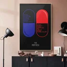 Классическая научная фантастика фильм Матрица холст картина плакат картина на стену 90-х фильмы красная таблетка синяя таблетка научная фантастика художественные принты Декор