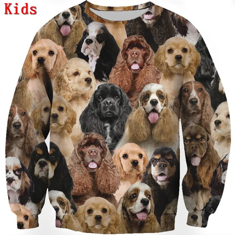 

You Will Have A Bunch Of American Cocker Spaniels 3d printed Hoodies Boy Girl Long Sleeve Shirts Kids Funny Animal Sweatshirt