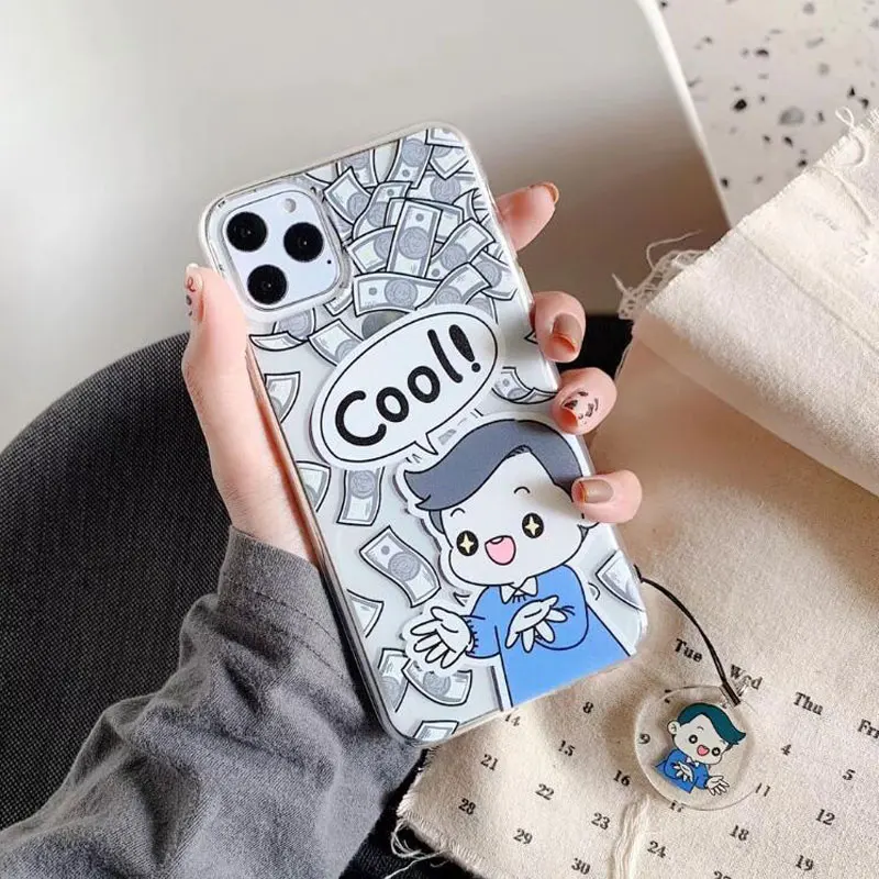

Cartoon Protective Case On for iPhone 11pro Max XR xsmax Cool Boy Fashion Girl Silicone Soft Phone Shell For Apple 8plus 7 6Plus