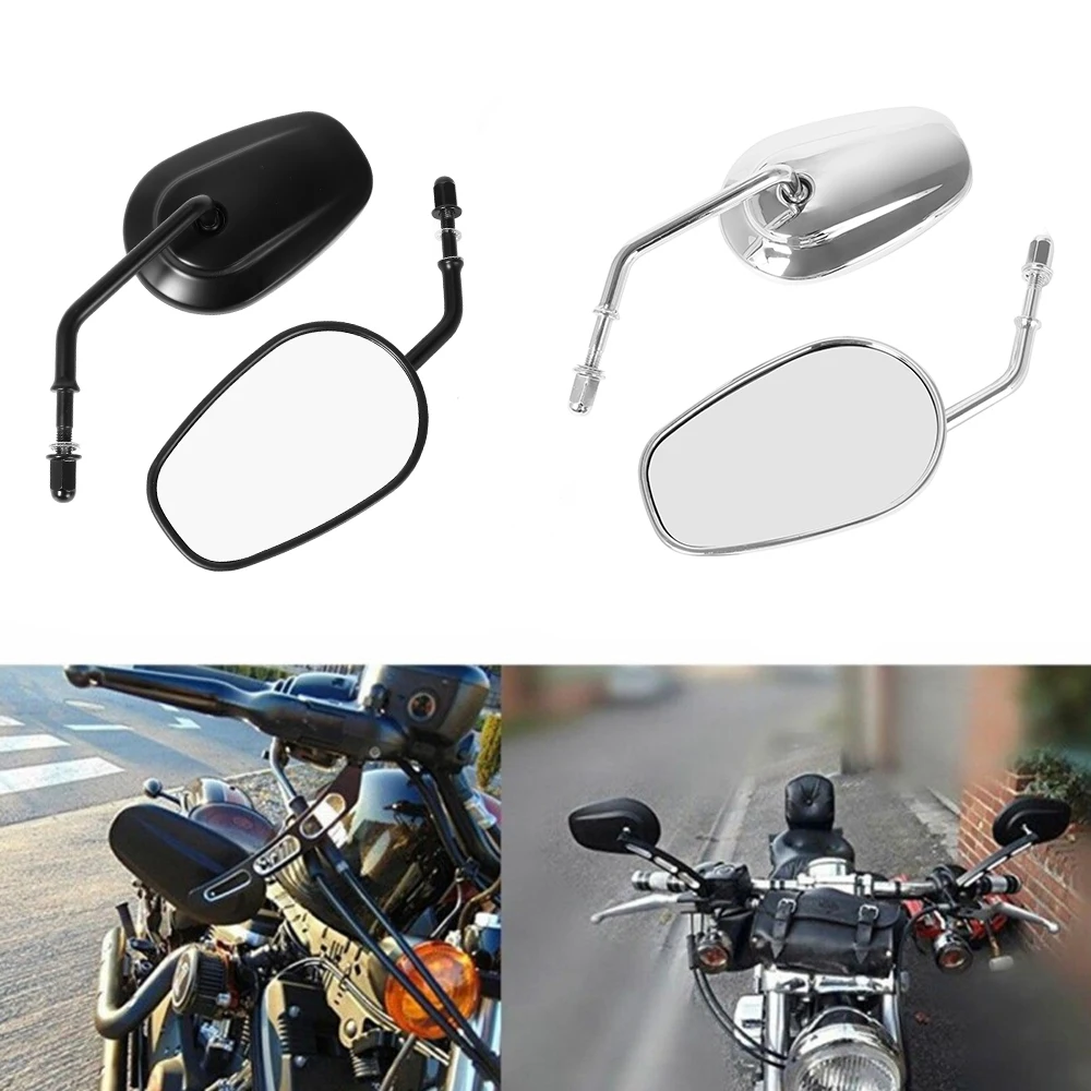 

Black Tapered Teardrop Rearview Mirrors For Harley Davidson Cruiser Chopper Custom XL883 Street Bob Touring Bobber