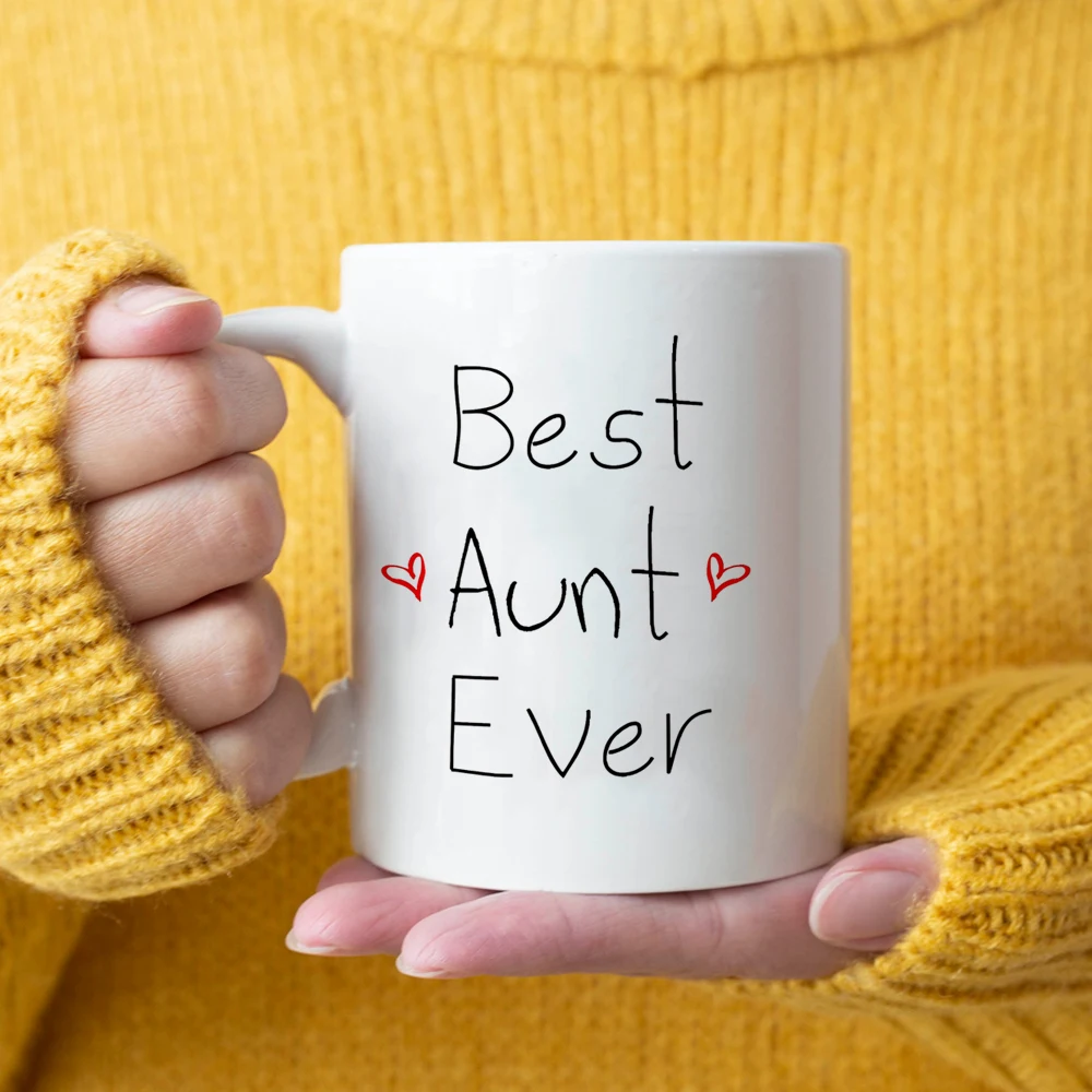 Best Aunt Ever Mug Ceramic 11oz Coffee Mug Auntie Birthday Gift Mugs Happy New Year  Christmas Gift Aunty