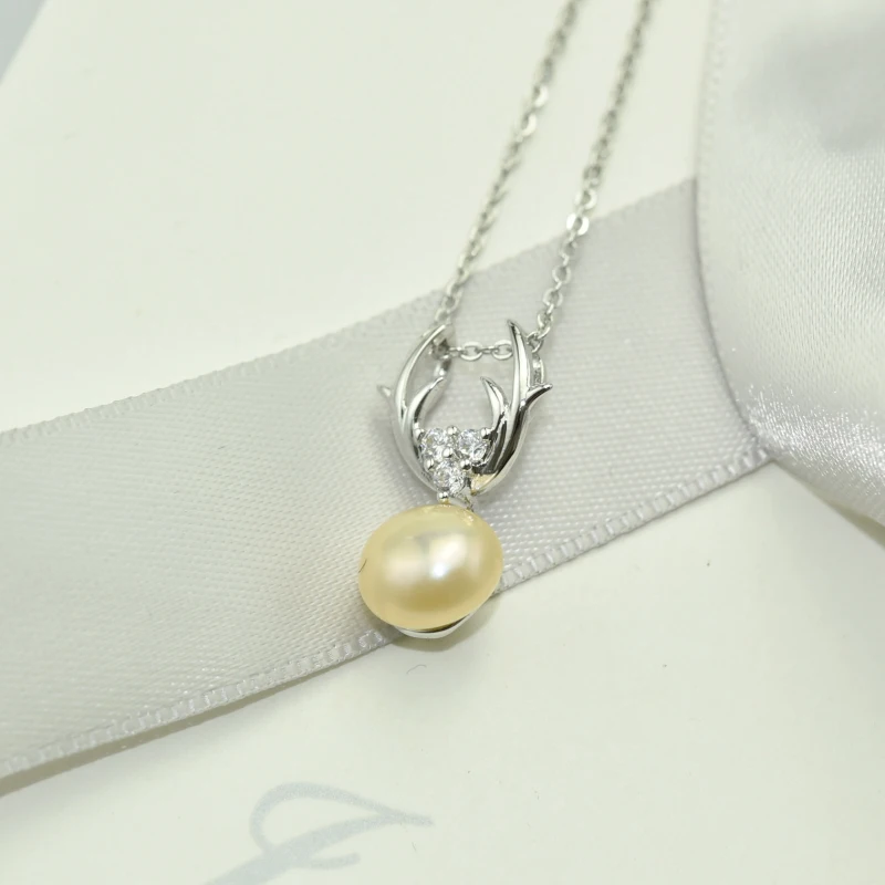 Жемчужное ожерелье SHDIYAYUN New Fine Jewelry из натурального пресноводного жемчуга с серебряным креплением 925 для женщин с подвеской в виде оленя.
