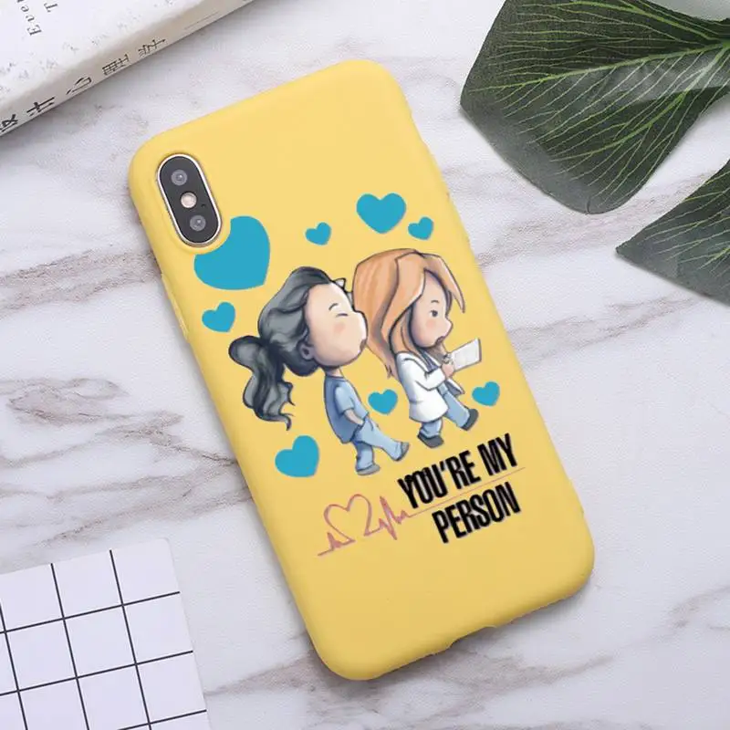 

Greys Anatomy You're My Person luxury Phone Case funda Candy Color for iPhone 6 7 8 11 12 s mini pro X XS XR MAX Plus