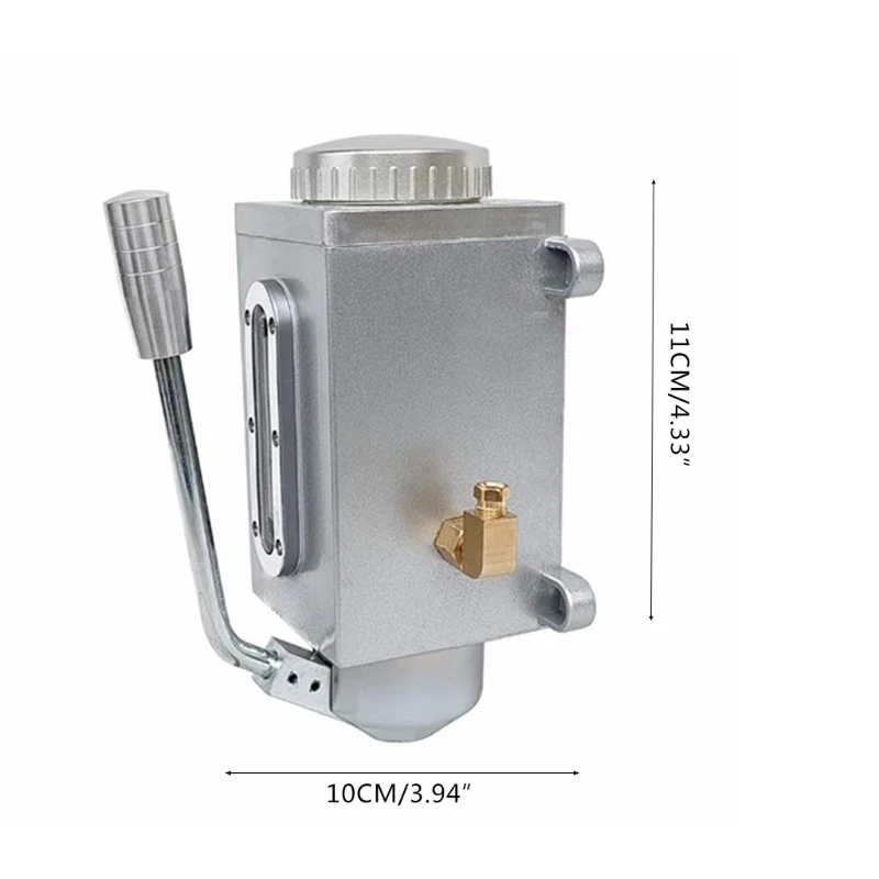 

Manual Lubricating Oil Pump 1L 4mm Double Outlet Port Oiler Hand Pump Lubricator for Milling Punching Lathe Cutting Machine Equi