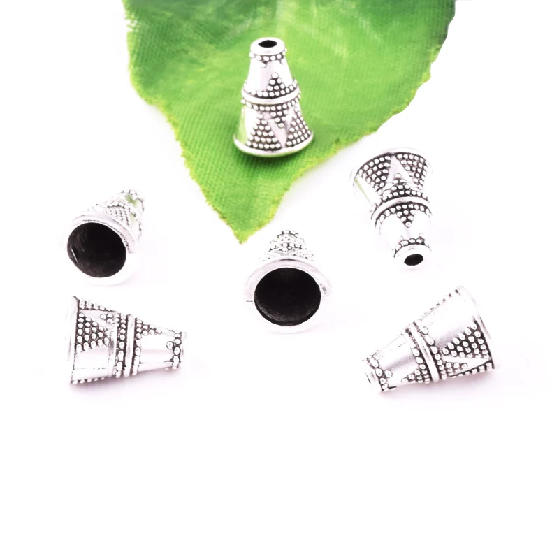 20 шт. античные золотые/серебряные Ретро цветок-колокольчик в форме крышки для