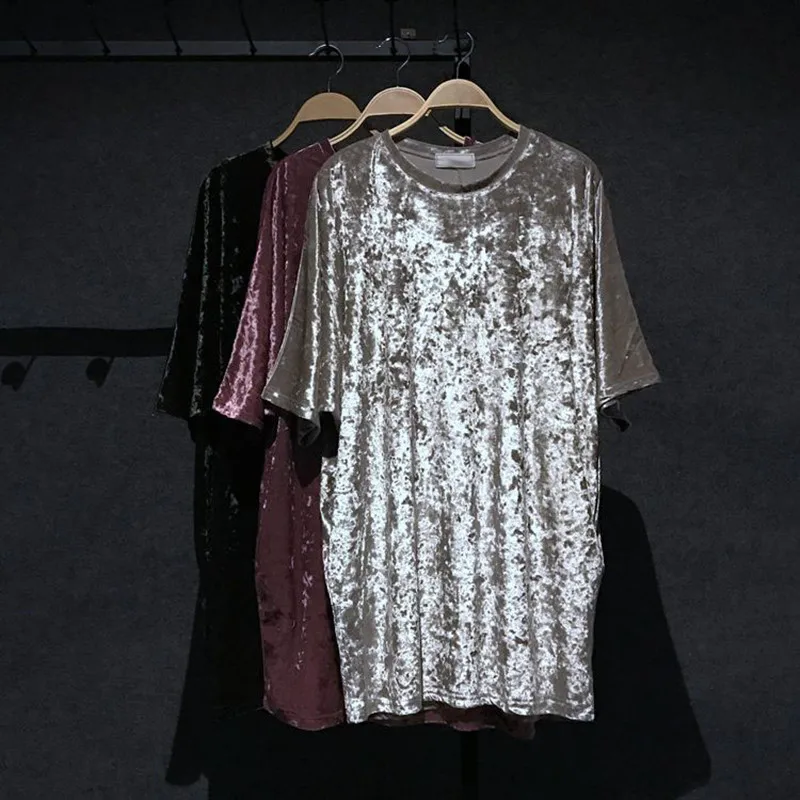 Женская бархатная футболка большого размера хорошего качества винтажная