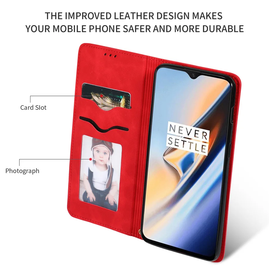 Роскошный чехол-книжка для Oneplus 6t 7 7t Pro кожаный магнитный держатель карт кошелек