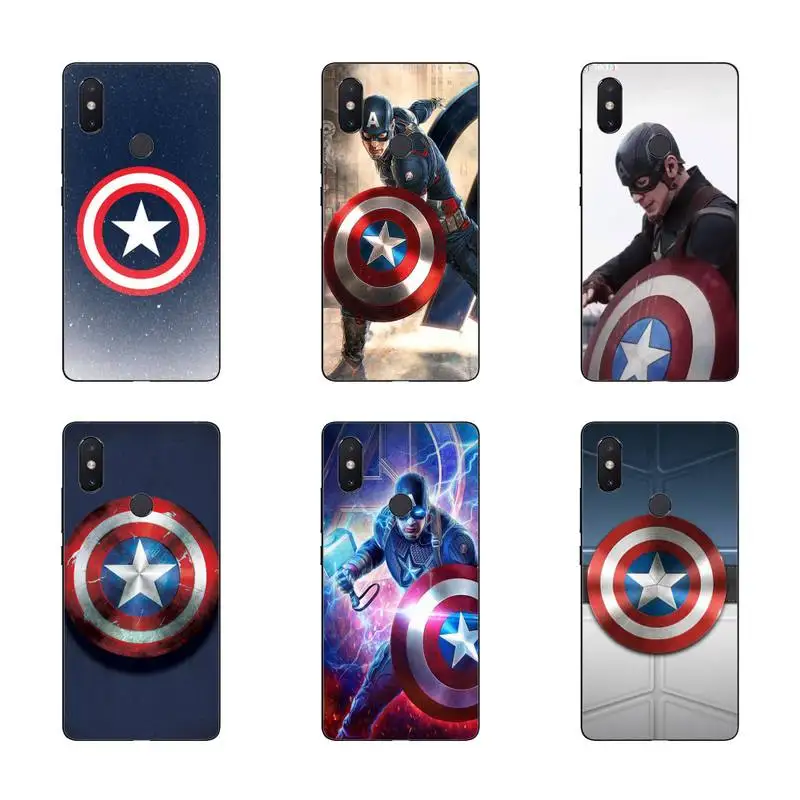 Чехол для телефона Captain For America черный силиконовый мягкий ТПУ чехол Redmi 9A 8A 7 6 6A Note 9 8