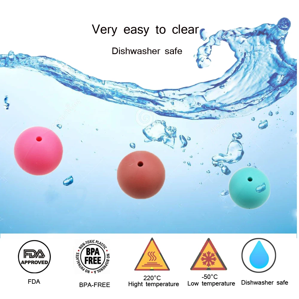 100 шт. 15 мм свободные силиконовые бусины для прорезывания зубов Цепочки и