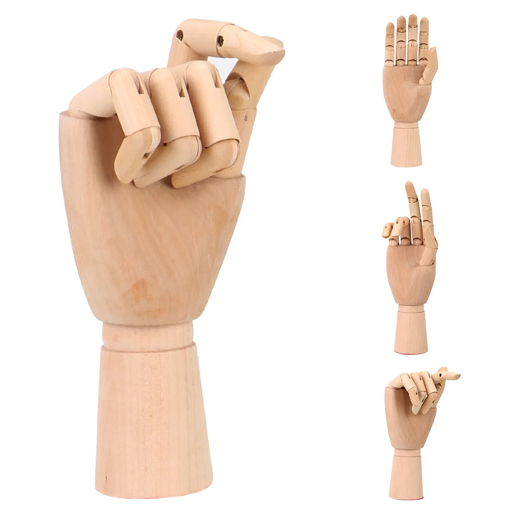 Wooden Hand Model Human Artist Models 10 Inches Tall Sketch Mannequin Model Home Decor Flexible Jointed Doll Movable Limbs
