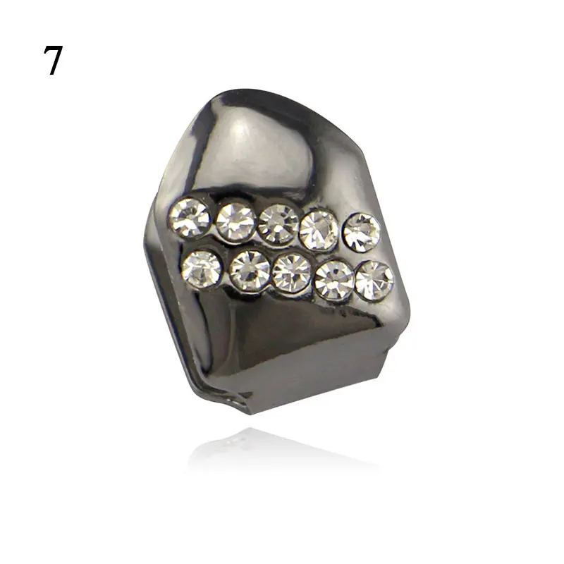 

Rock Rapper Teeth Case Fashion Classic Teeth Cover Cosplay Jewelry Grills Crystal Single Tooth Decor Hip Hop Gold Color Braces