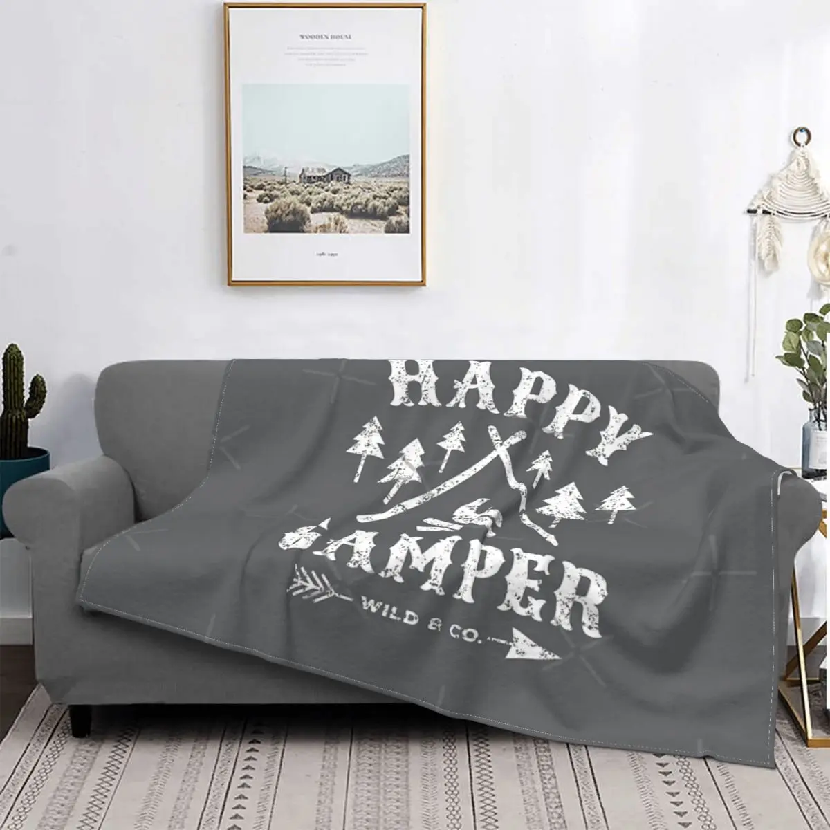 

Manta blanca desgastada Happy RV, colcha para cama a cuadros, manta con capucha 135, a cuadros en el sofada