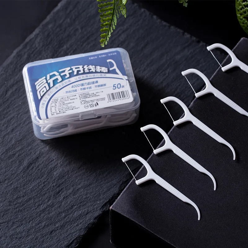 100pcs Dental Floss Flosser Picks Interdental Brush Teeth Toothpicks Stick thread Tooth Clean Oral Care 7.5cm Beauty Tools | Красота и