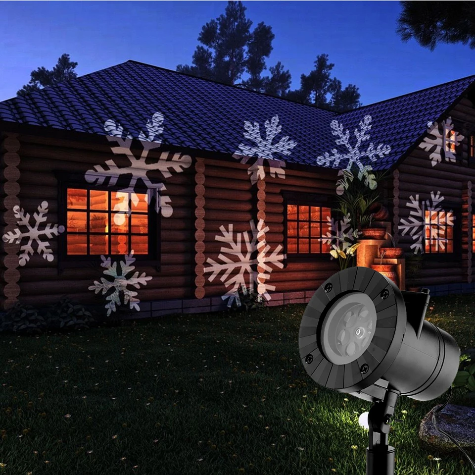 

Led 12 Patroon Kerst Laser Sneeuwvlok Projector Outdoor Waterdichte Disco Lichten Thuis Tuin Ster Licht Indoor Decoratie Lamp
