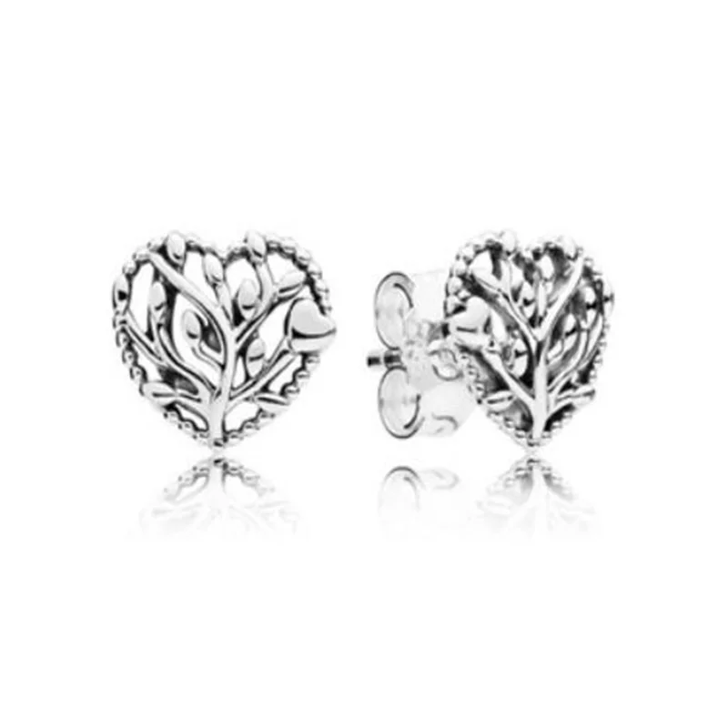 

100% 925 Sterling Silver Pan Earring Fashionable Silver Life Tree Pan Earrings For Women Wedding Gift Fashion Jewelry