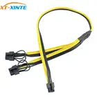 XT-XINTE PCI-E 6-контактный разъем для Dual 8(6 + 2) контактный кабель-адаптер PCI Express GPU Кабель питания для видеокарты 16AWG + 20 см 18AWG